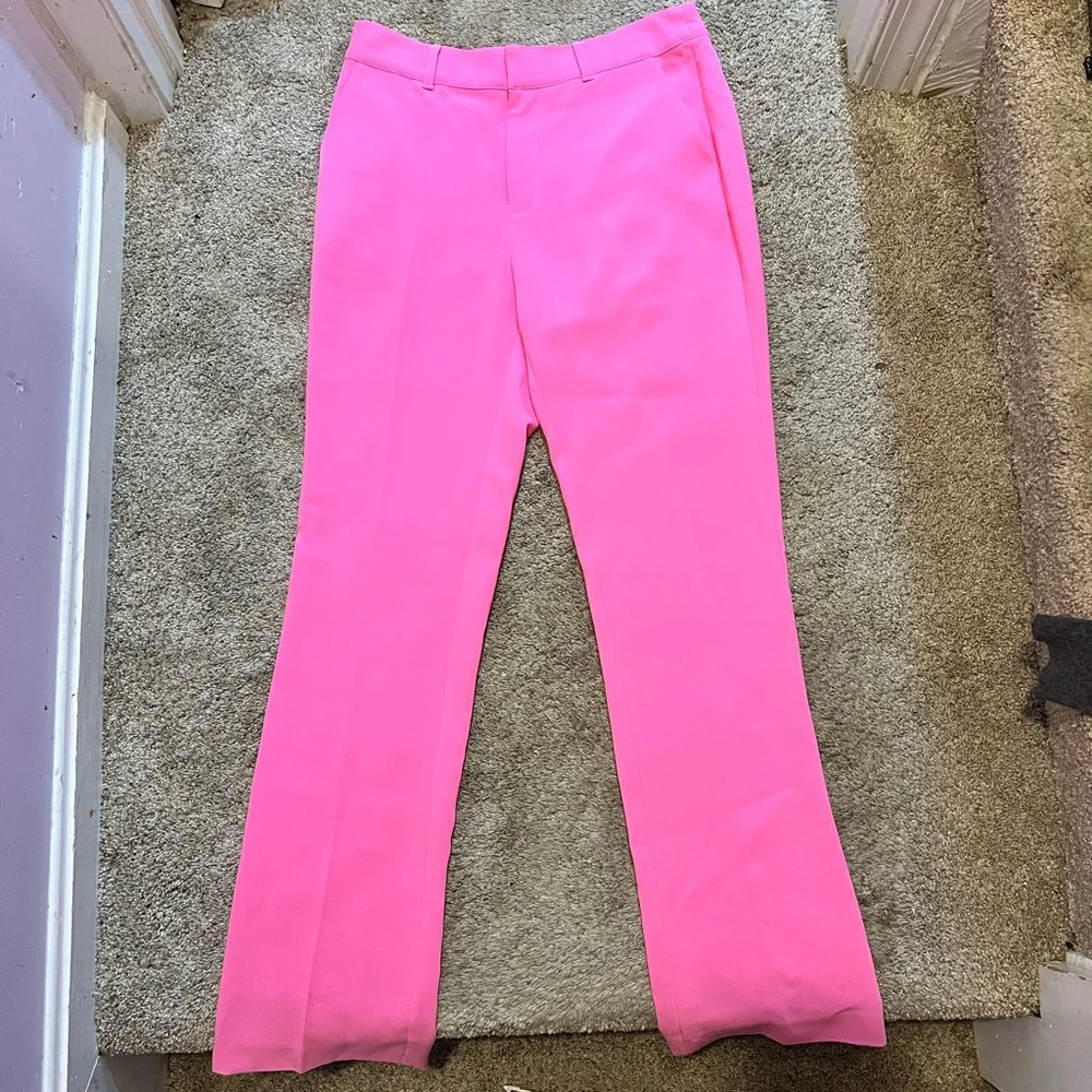 Cinq à Sept Vibrant Pink Straight Leg Pants - Picture 3 of 6